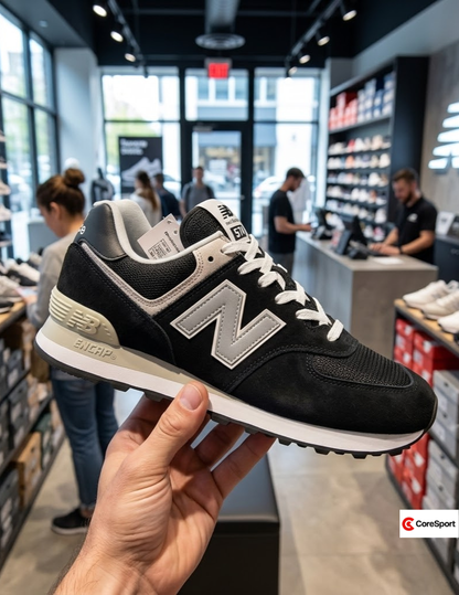 NEW BALANCE 574 - BLACK WHITE