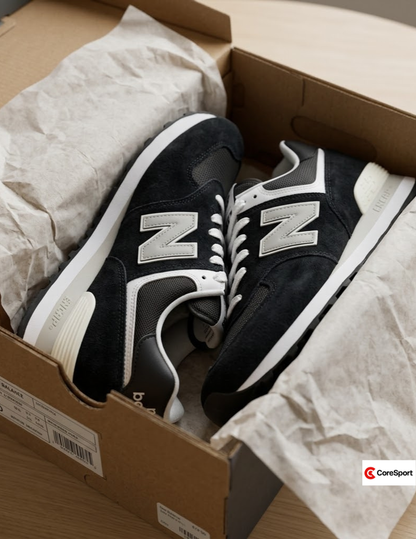 NEW BALANCE 574 - BLACK WHITE